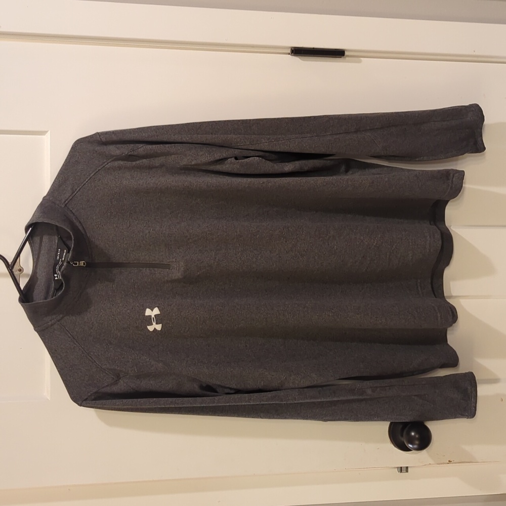Mens Under Armour Gray Heatgear Loose Fit Quarter Zip Pullover Shirt Large New
